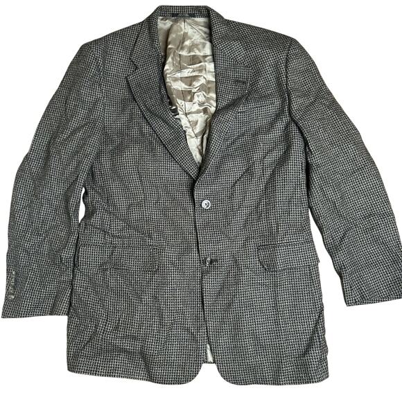 Vintage Hart Schaffner Marx Dillard’s Mens 40R Herringbone Blazer Union Made - Picture 1 of 11